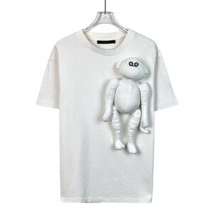 Louis Vuitton White T-Shirt With 3D Monkey Design For Adults